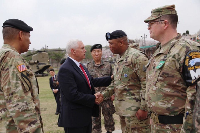 美国副总统抵达38线：警告朝鲜不用试探特朗普