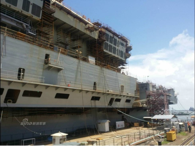 同样是下了水的航母:印度的和中国的有啥差别