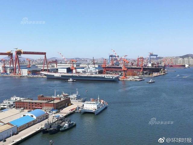 国产航母系泊码头:将开始舾装