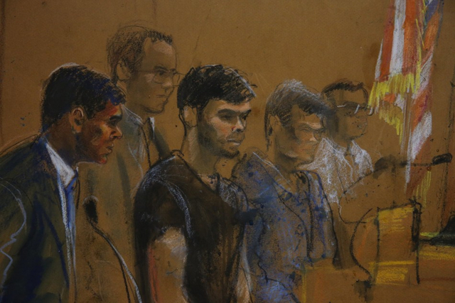 庭审不公开媒体手绘的法庭场景