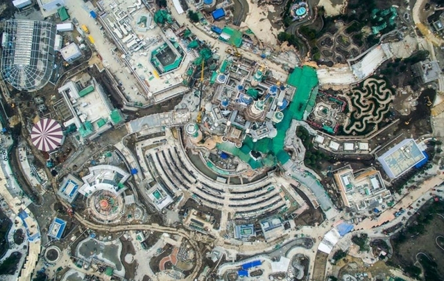 俯瞰开园倒计时154天的上海迪士尼